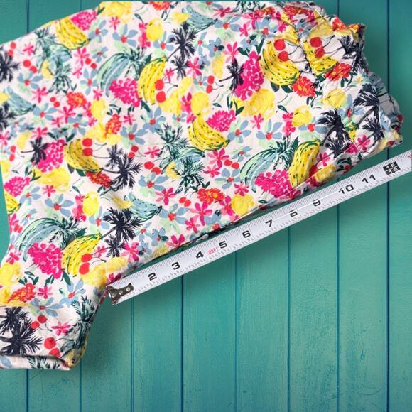 LOFT Tropical Fruit Palm Print Linen Blend Shorts - Size XXL - Picture 4 of 10